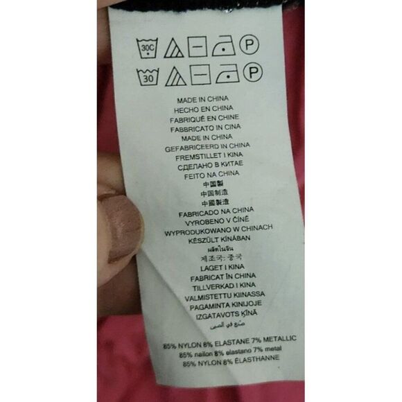 MIchael Kors Metallic Cowl Neck Silver Tunic Top Womens Size XL Black - Picture 10 of 10